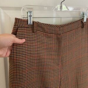 Casual‎ Corner Pants Womens 10 Brown Houndstooth Wool Lined Dress Trousers Work